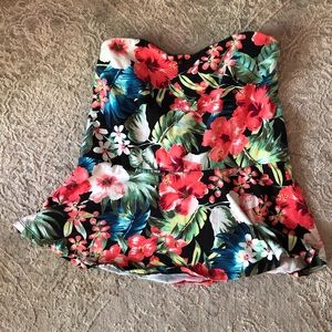 Express Peplum Floral Tube Top - size L